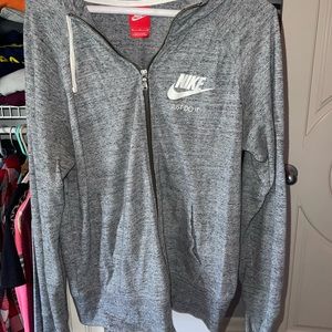 nike grey zip up jacket size medium